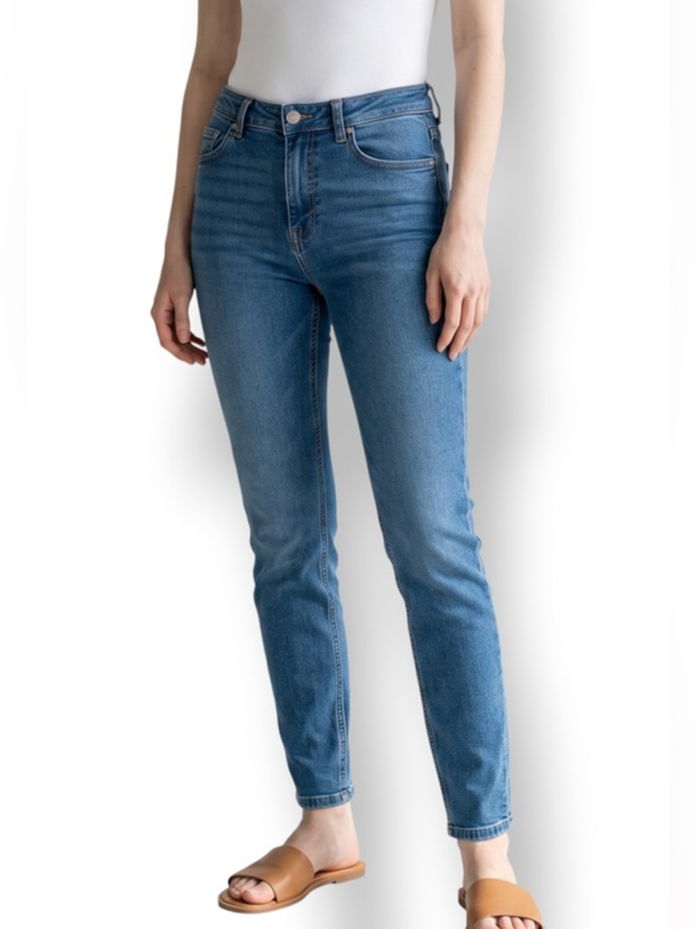 4/$20 Forever 21 High Rise Skinny Jeans Women Size 25 Medium Wash Stretch Denim